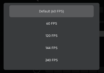 Roblox native Maximum Frame Rate setting row
